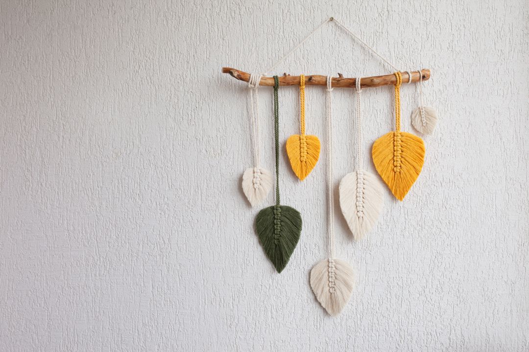 Makramowa ozdoba – listki